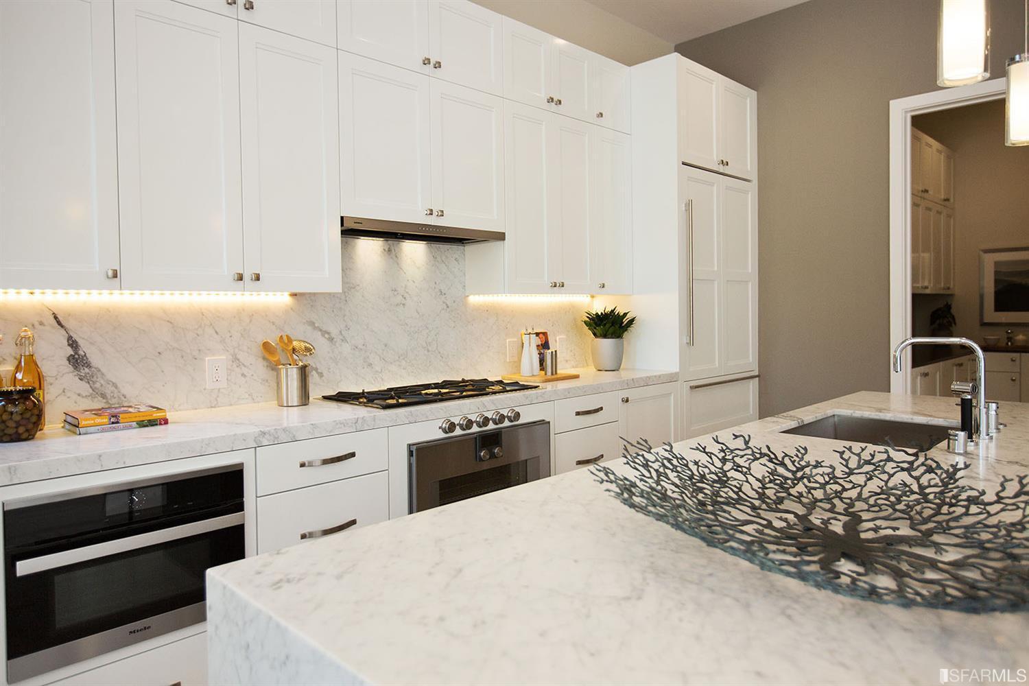 White kitchen counters  SF residence
