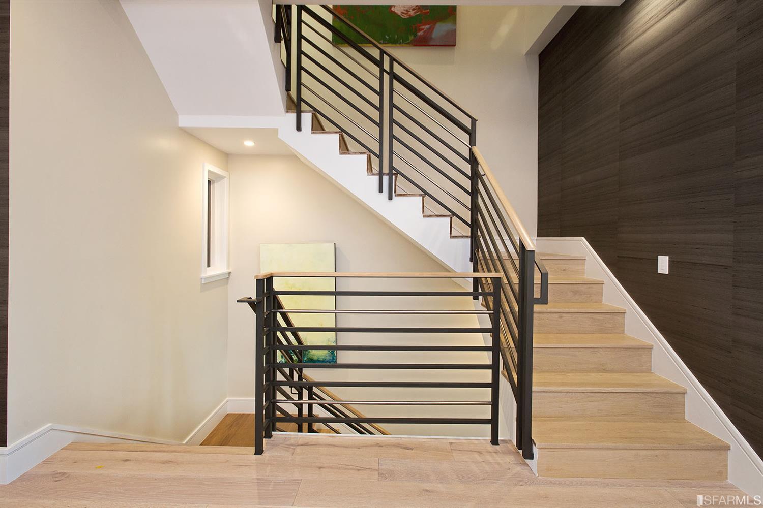 Stairway with landing SF residence