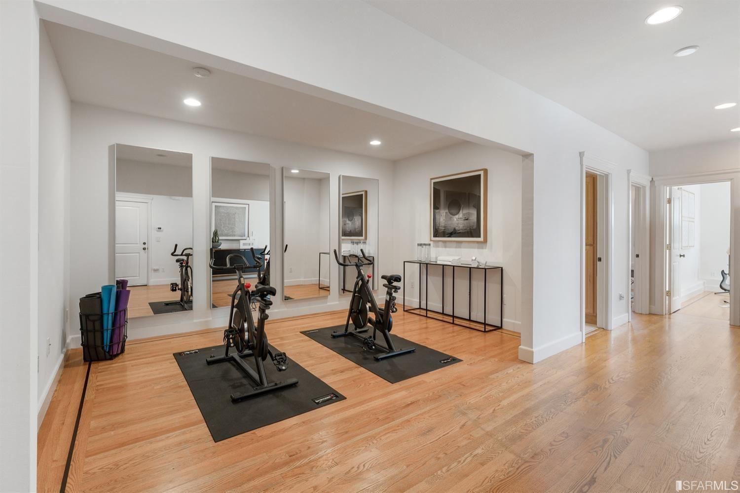 217-219 16th Avenue Gym space with two exercise bikes.